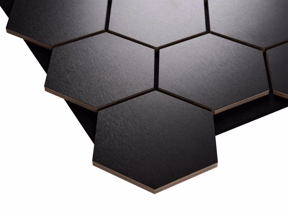 Fuse Acoustic Wooden Hexagon Wall Panel in Black Oak – 5