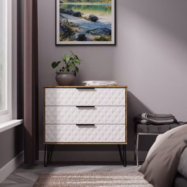 2 U Islay Ready Assembled 3 Drawer Chest in White