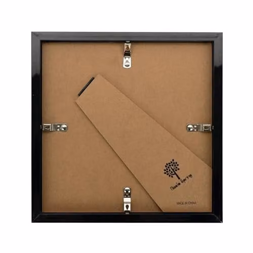 Nicola Spring 5 Piece 3D Shadow Box Photo Frame Set in Black and White with 20.32 x 20.32 cm Glass Aperture and 15.24 x 15.24 cm Mounts – 1