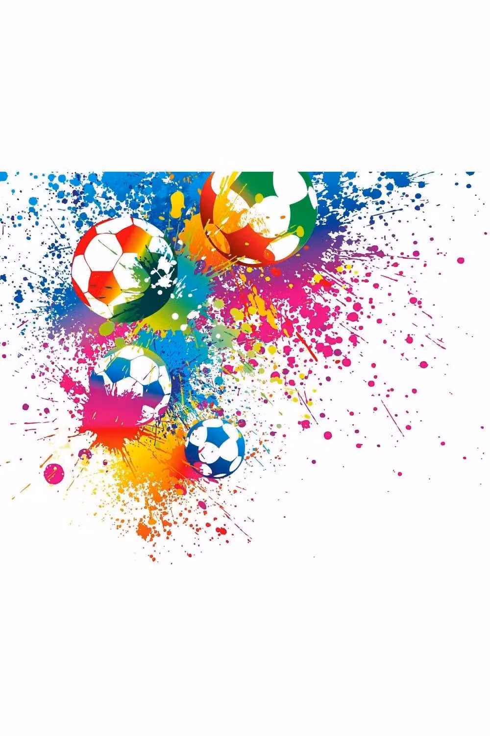 Origin Murals Football Splash Abstract Wall Mural, Multicolour, W: 300 cm, H: 240 cm – 2