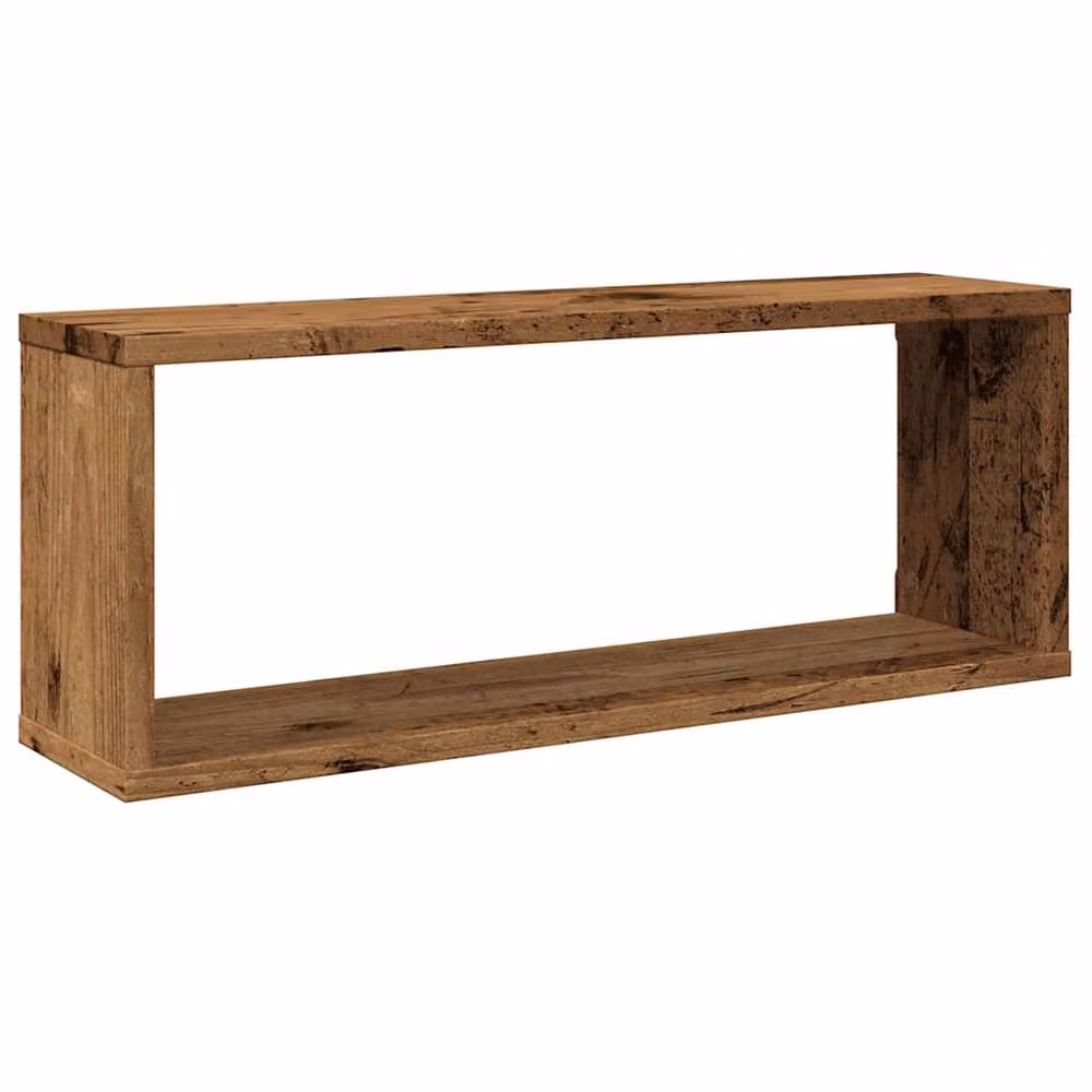 Berkfield Home Set of 6 Wall Mounted Cube Shelves in Old Wood Brown, W: 60 cm, D: 23 cm, H: 15 cm – 4