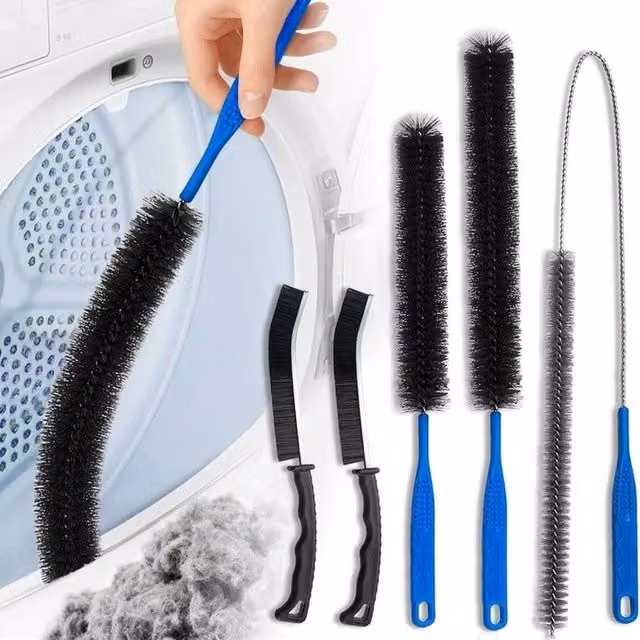 NESTLUNE 5-Piece Black Flexible Dryer Vent Cleaner Brush Set with Steel Core