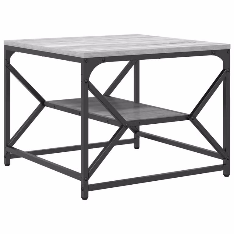 Berkfield Home Coffee Table with Shelf in Grey Sonoma, W: 51 cm, D: 50 cm, H: 40 cm
