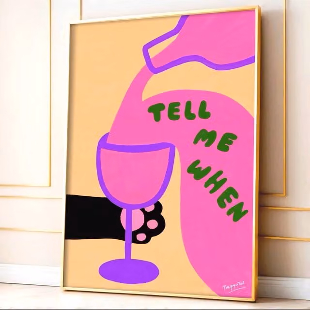 The Paper Tail Wine Print Multicolour Typography Illustration Poster, W: 29.7 cm, H: 42.0 cm