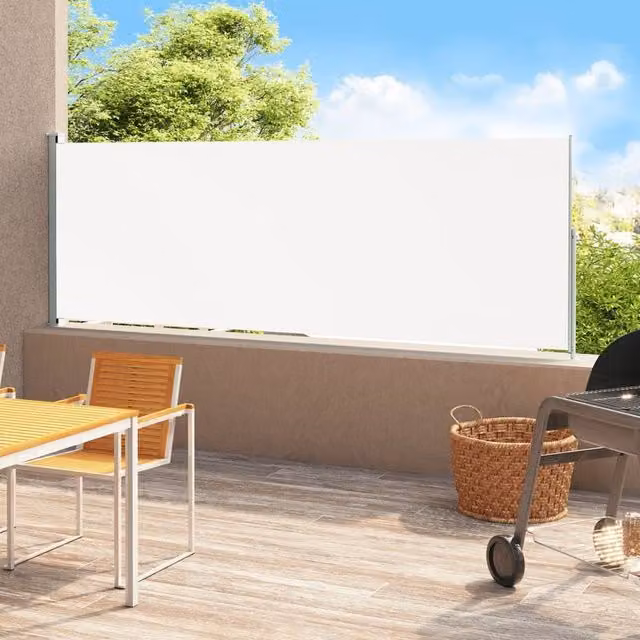 Berkfield Home Retractable Side Awning in Beige with Polyester Fabric and Steel Frame, W/H: 500 x 200 cm – 1