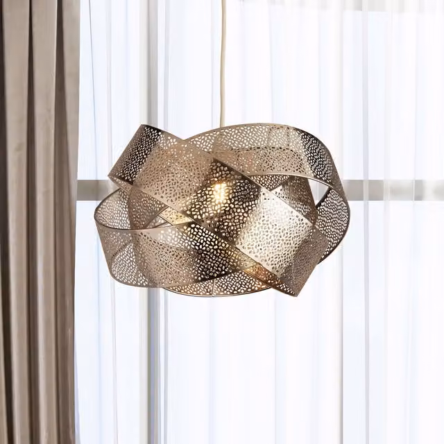 Lighting Collection Steffi Modern Bar Ceiling Pendant Lamp in Silver Metal – 2