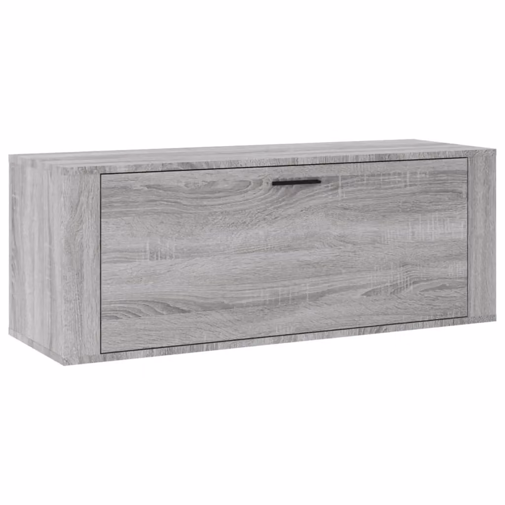 Berkfield Home Wall Mounted Shoe Cabinet in Grey Sonoma, W: 100 cm, D: 35 cm, H: 38 cm – 2