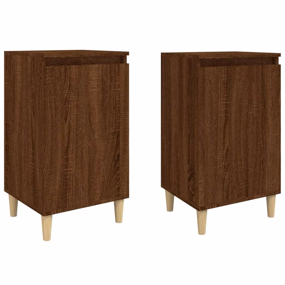 Berkfield Home Classic Bedside Cabinets, 2 Piece, Brown Oak, W/D/H: 40 x 35 x 70 cm – 2