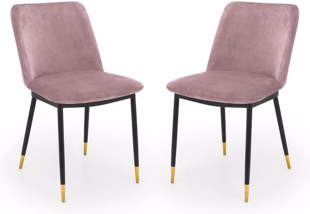 Cheshire Celeste Set of 2 Modern Velvet Dining Chairs in Pink – 1