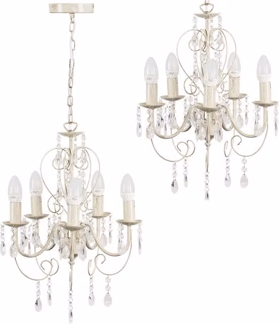 ValueLights Lille White Ceiling Light Chandelier