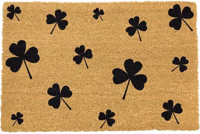 Artsy Mats Shamrocks Coir Doormat, Black and Multicolour, W: 60 cm, D: 40 cm – 1
