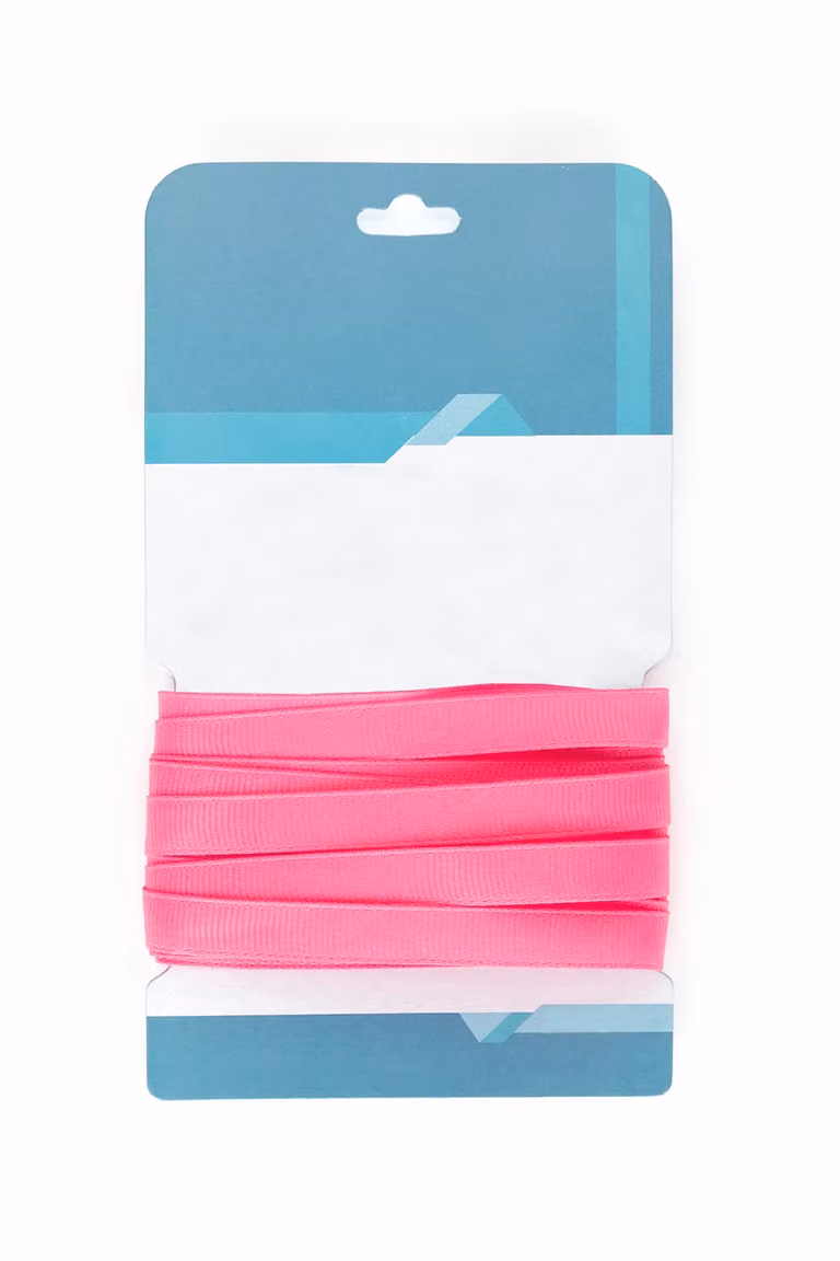Neel Blue 25mm Pink Polyester Grosgrain Ribbon, 10 Metres