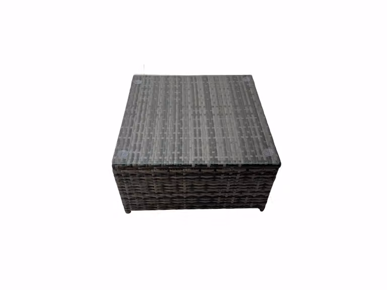 Fimous L-Shape Garden Furniture Set in Dark Grey with Upholstered Lounge Armchair, Outdoor Coffee Table and Ottomans