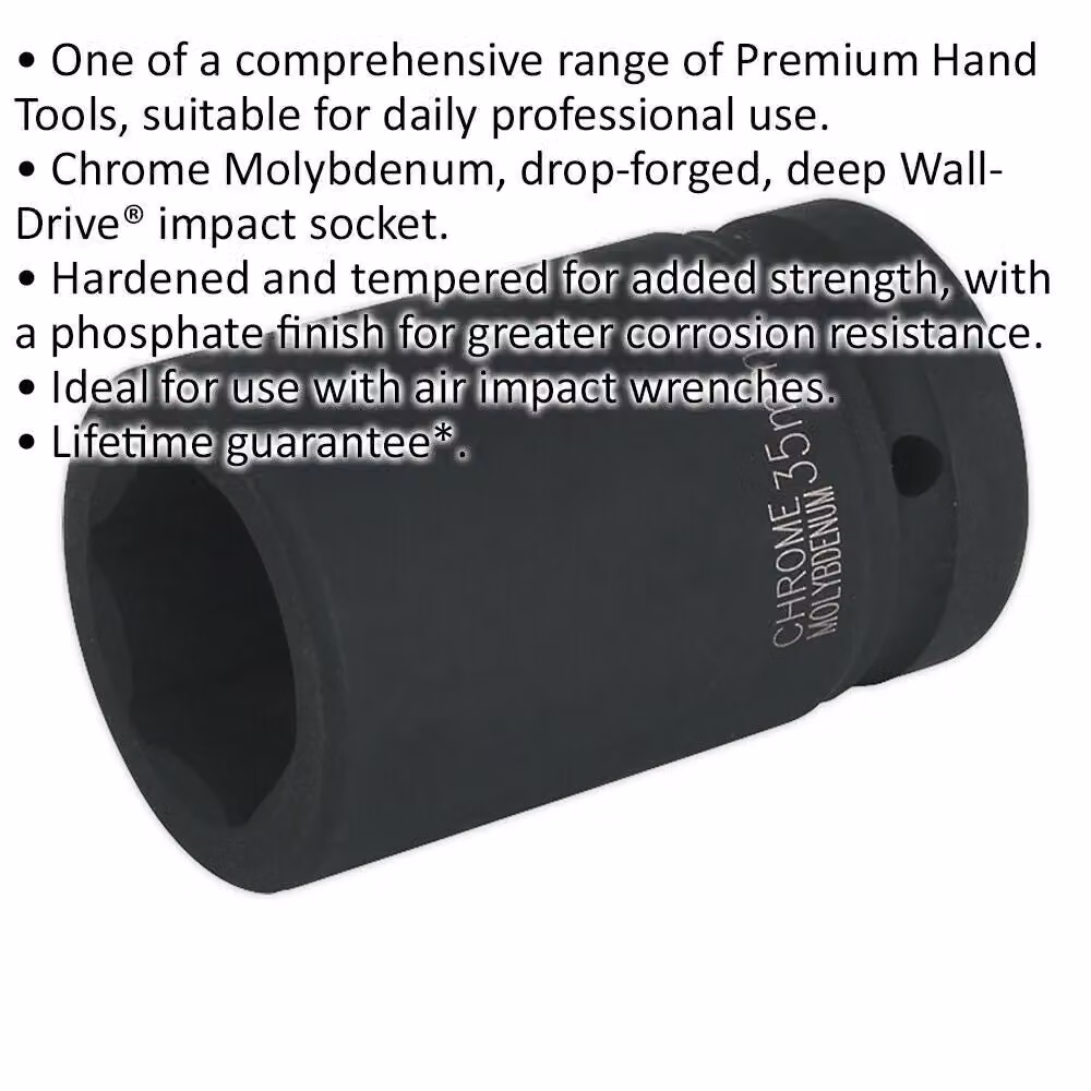 Loops 35mm Forged Deep Impact Socket 1 Inch Sq Drive Chrome Molybdenum Wrench Socket – 2