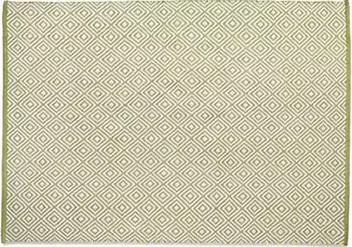 Diamond Green Woven Hug Rug Natural Door Mat Runner, W/D: 120 x 70 cm