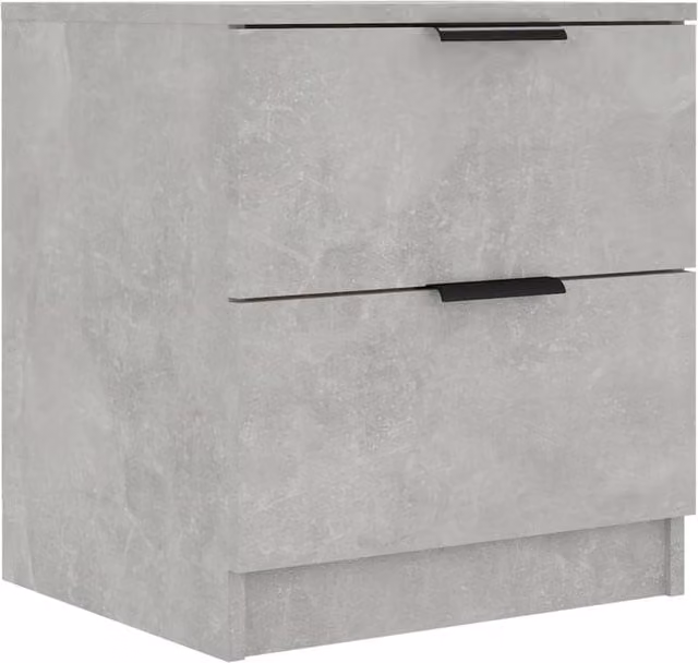 Berkfield Home Elegant Bedside Cabinets, 2 Piece Set in Concrete Grey Engineered Wood – 1