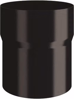 Lindab Galvanised Steel Downpipe Connector, 75 mm, Black