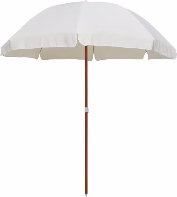 Berkfield Home Parasol with Steel Pole, Beige Sand, W: 240 cm, D: 230 cm, H: 210 cm