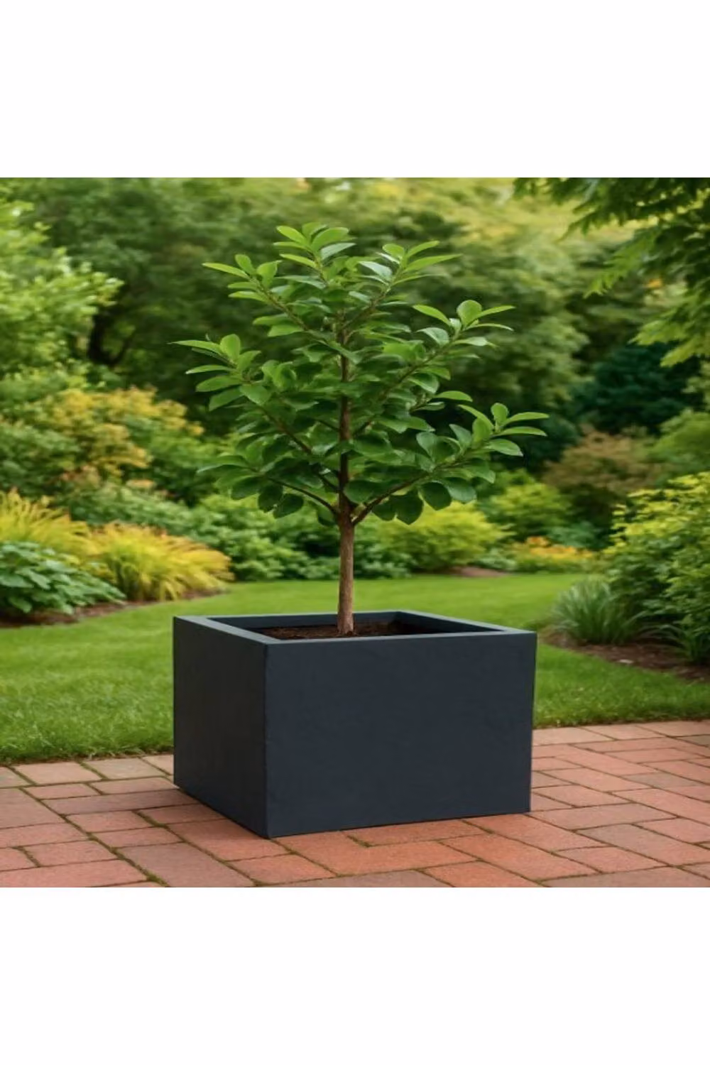 KDMD Graphite Square Riven Planter in Grey, Diameter: 30 cm – 2