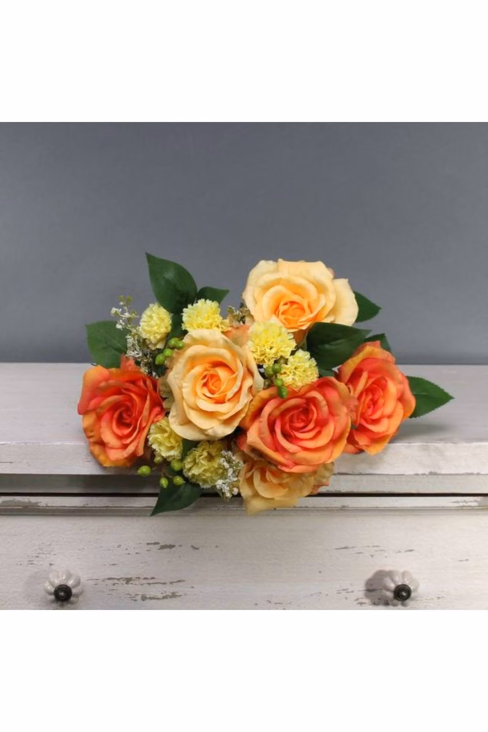 KDMD Tintagel Yellow Artificial Rose Bush Floral Arrangement – 2