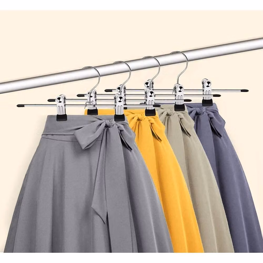 FLAVORA 20 Pack Non-Slip Stainless Steel Pants and Trouser Hangers with Clips in Silver, W/D/H: 100 x 15 x 30 cm – 3