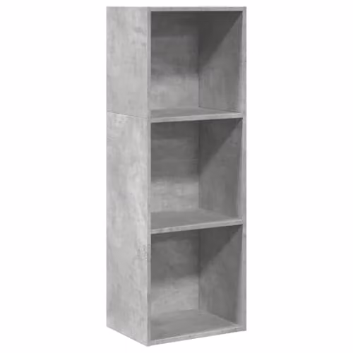 vidaXL Concrete Grey MDF Bookcase with Back Panel, W: 40 cm, D: 30 cm, H: 114 cm – 1