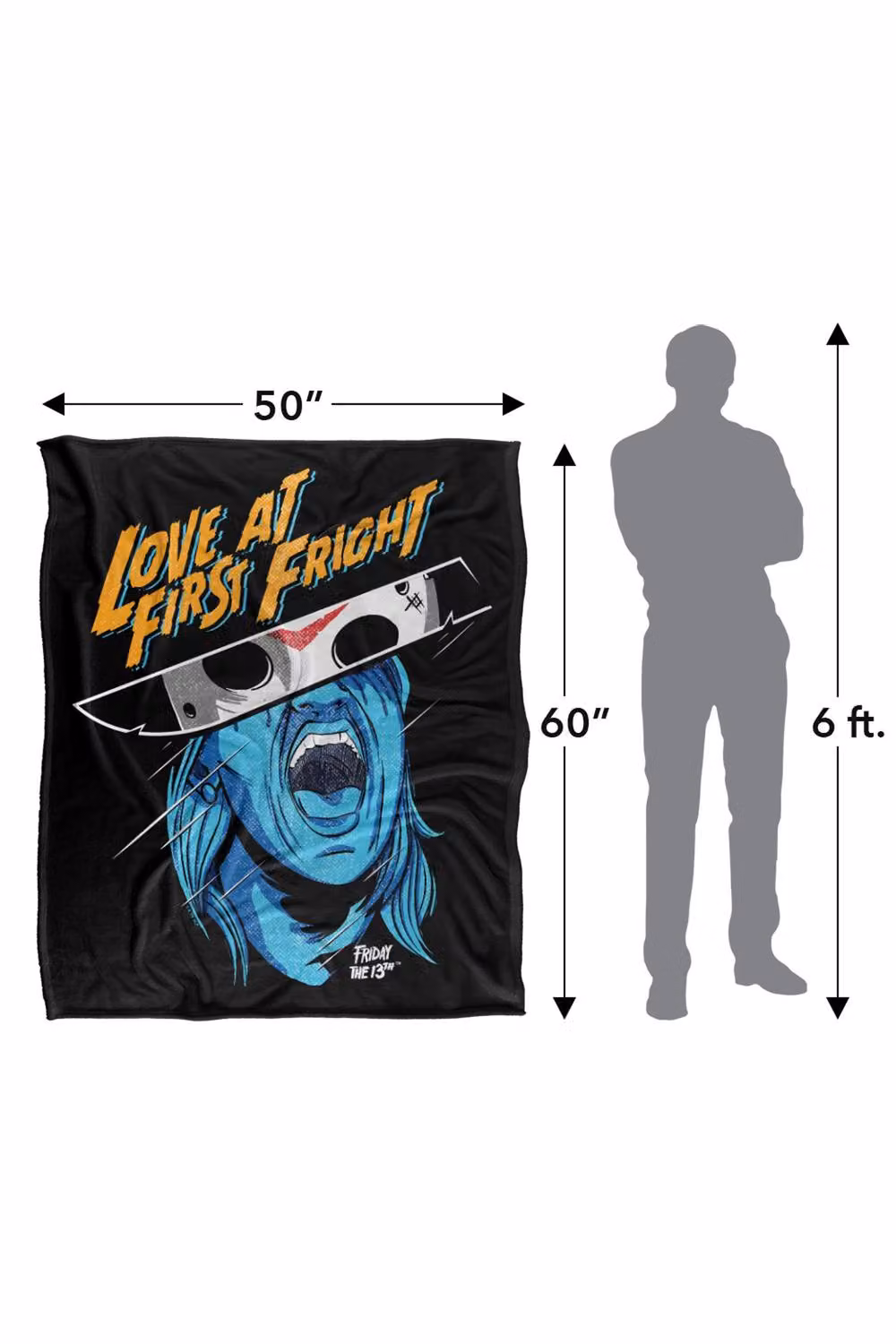 Warner Bros. Friday the 13th Love At First Fright Super Soft Silky Touch Fleece Throw Blanket, Multicolour, W: 127.0 cm x D: 152.4 cm – 8