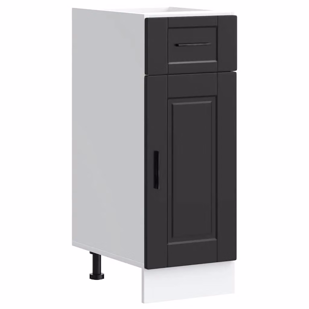 Berkfield Home Porto Black Matt MDF Freestanding Kitchen Base Unit with Hinged Doors and Internal Shelves – 2