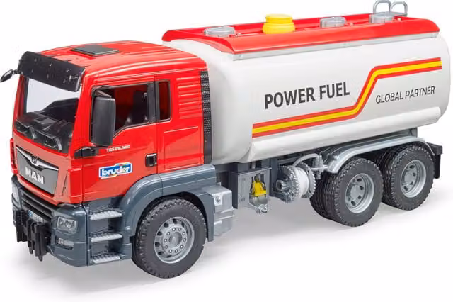 Bruder MAN TGS Tank Truck Playset Model in Orange and Red, 1:16 Scale