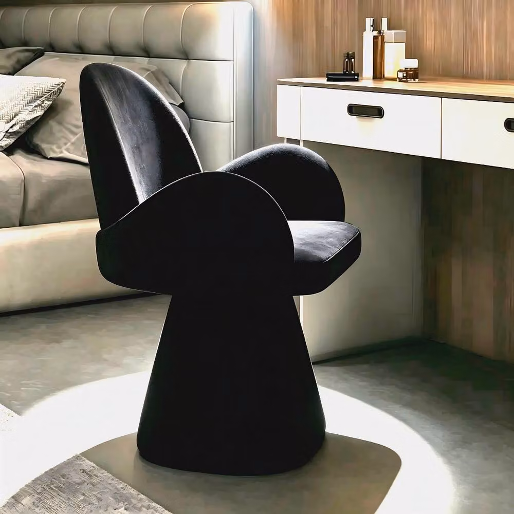 Rolipo Luxury Black Rotating Vanity Stool for Bedroom Dressing Tables – 6