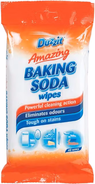 Duzzit Baking Soda Wipes, Orange, 40 Count