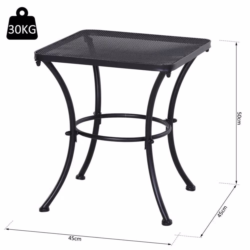 Wyld Haus Aritte Modern Black Matt Metal Square Outdoor Bistro Table W/D/H: 45 x 45 x 50 cm – 3