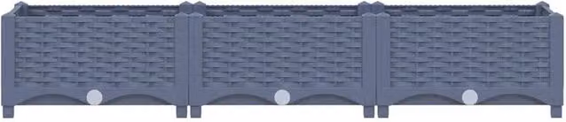 Berkfield Home Grey Polypropylene Raised Bed W/D/H: 120 x 40 x 23 cm – 1