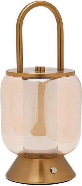 Hestia Bronze Lantern Style USB LED Touch Tabletop Lamp with Warm White Light