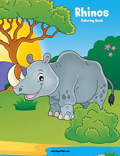 Rhinos Colouring Book 1: Volume 1 for Children by Createspace, Multicolour
