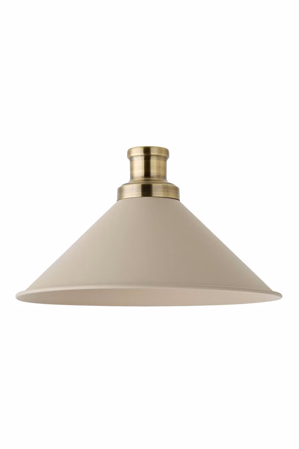 ValueLights Morgan Tapered Metal Rolled Edge Lampshade in Cream and Beige with Brass Fittings – 2
