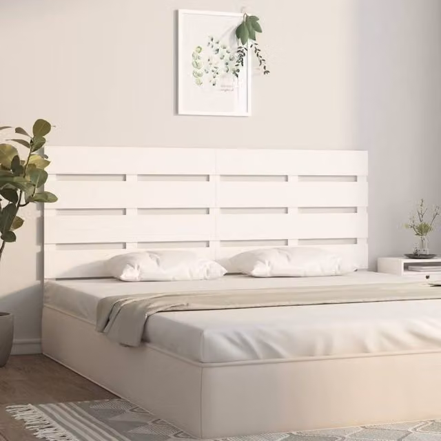 Berkfield Home White Solid Pine Wood Headboard, W: 180 cm, D: 3 cm, H: 80 cm – 1