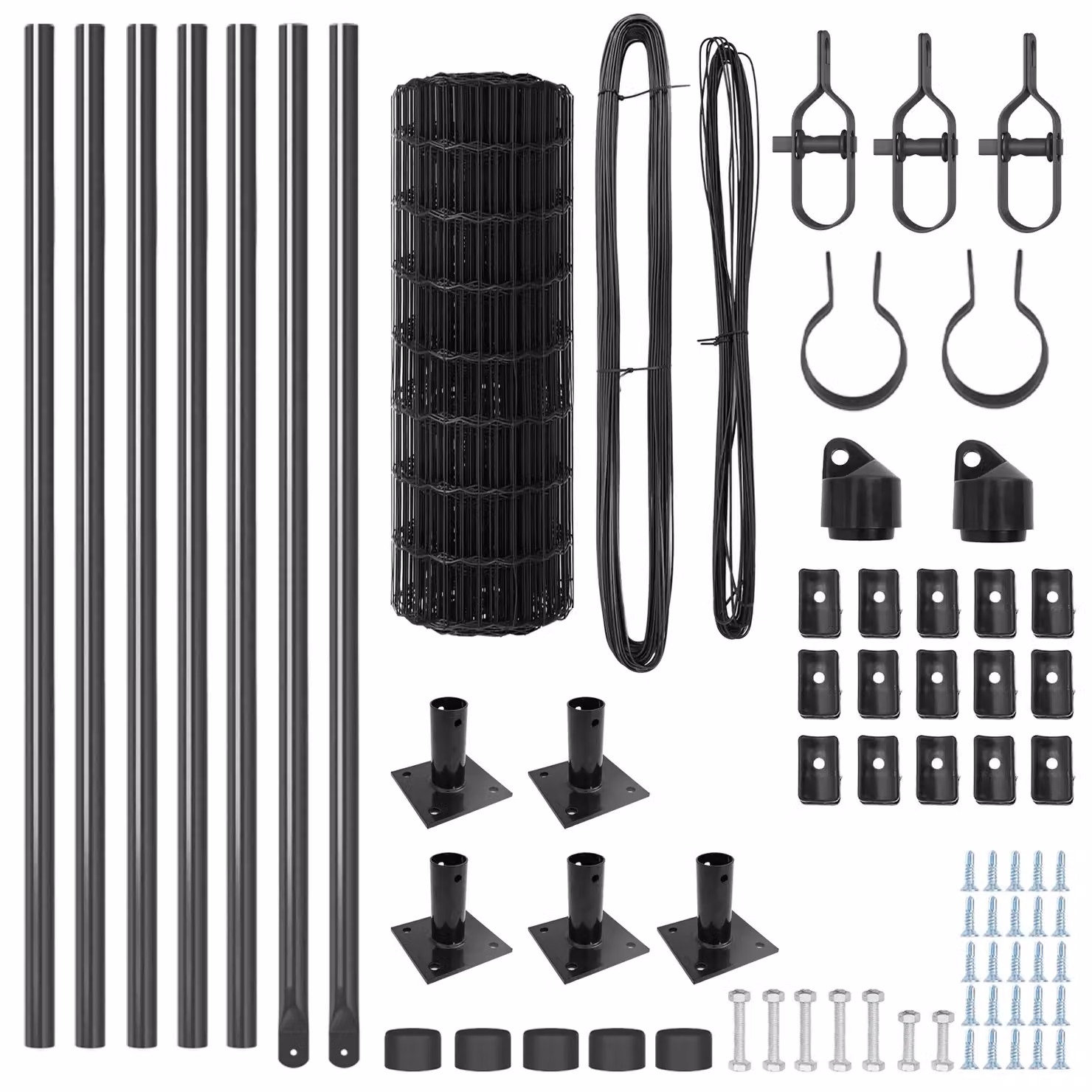 Berkfield Home Euro Fence with 7 Flanged Posts, Galvanised Steel, Silver, W: 10 m, H: 0.6 m – 4