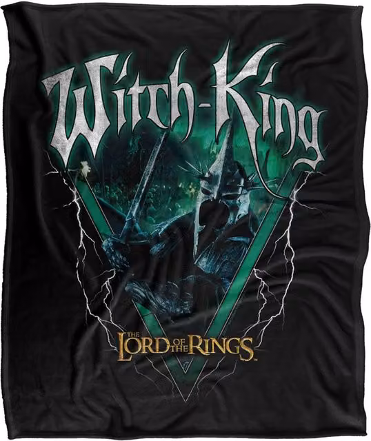 Warner Bros. Lord of the Rings Witchking Heavy Metal Super Soft Fleece Throw Blanket, Multicolour, W/D/H: 127.0 x 152.4 x 1.0 cm – 6