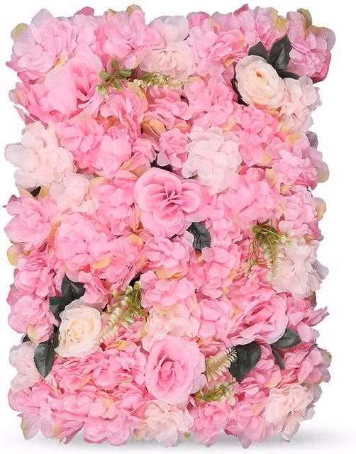Neel Blue Decorative Artificial Floral Wall Panel in Pink and Blue for Wedding Photo Backgrounds