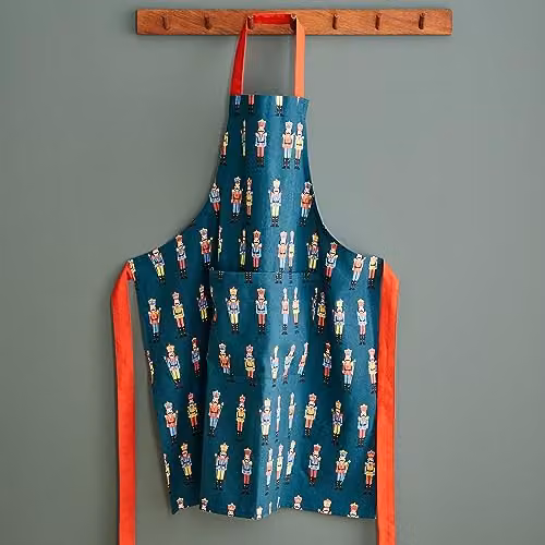 Catherine Lansfield Christmas Nutcracker Cotton Apron, Green, W: 70 cm, H: 80 cm – 1