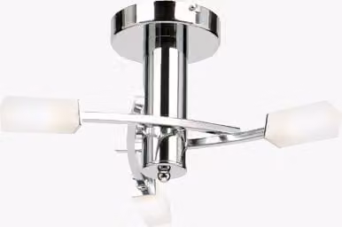 Perch & Parrow Addie Chrome Ceiling Light with Transparent Glass and Dimmable LED
