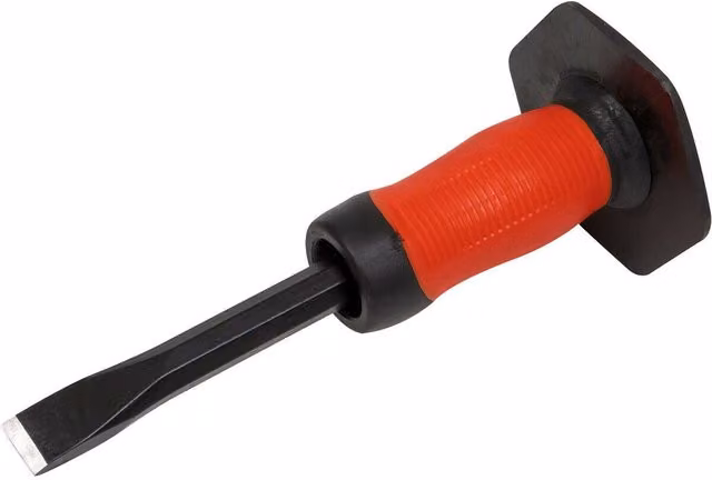 Loops Drop Forged Steel Cold Chisel with Safety Grip, Octagonal Shaft, Metallics