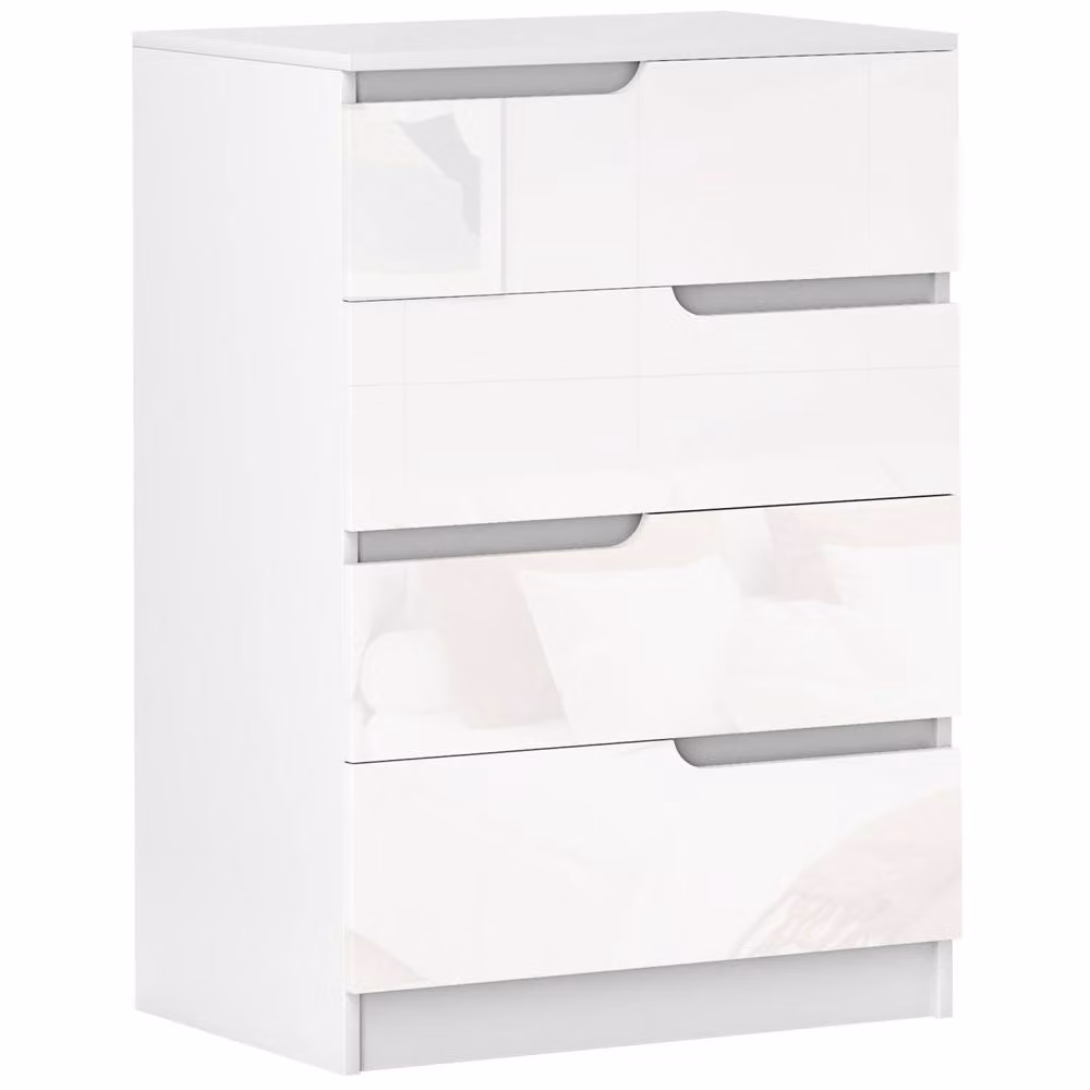 Wyld Haus Valudi 4 Drawer Chest in High Gloss White – 2