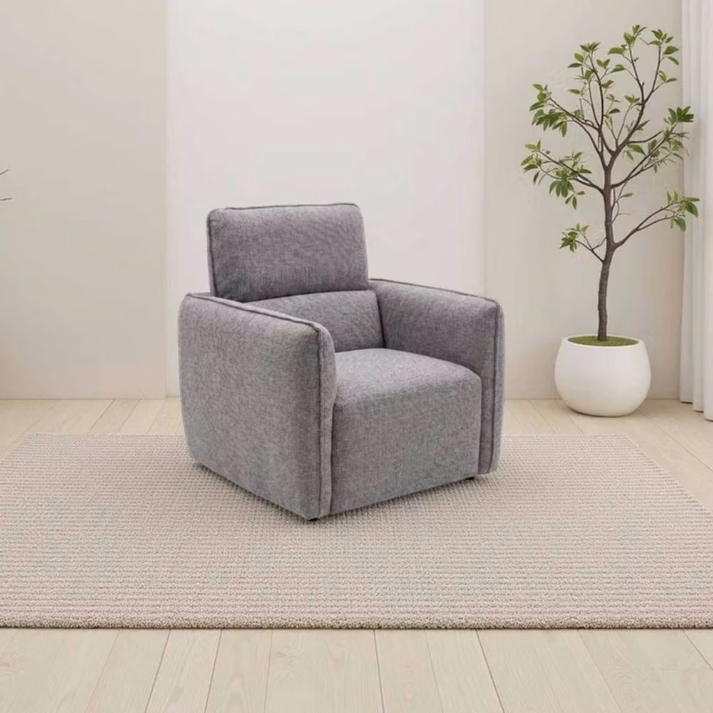 Furnishings For Less UK Ashcroft High Back Tub Armchair in Grey Chenille Fabric – 2