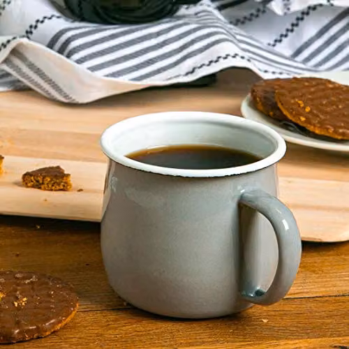 Argon Tableware Enamel Belly Mugs, Grey, Set of 4, 375ml – 3