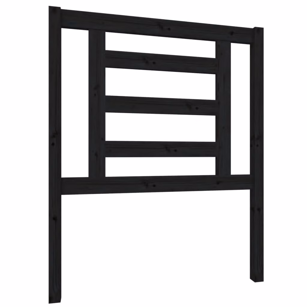 Berkfield Home Black Rustic Solid Pine Wood Bed Headboard W/D/H: 81 x 4 x 100 cm – 2