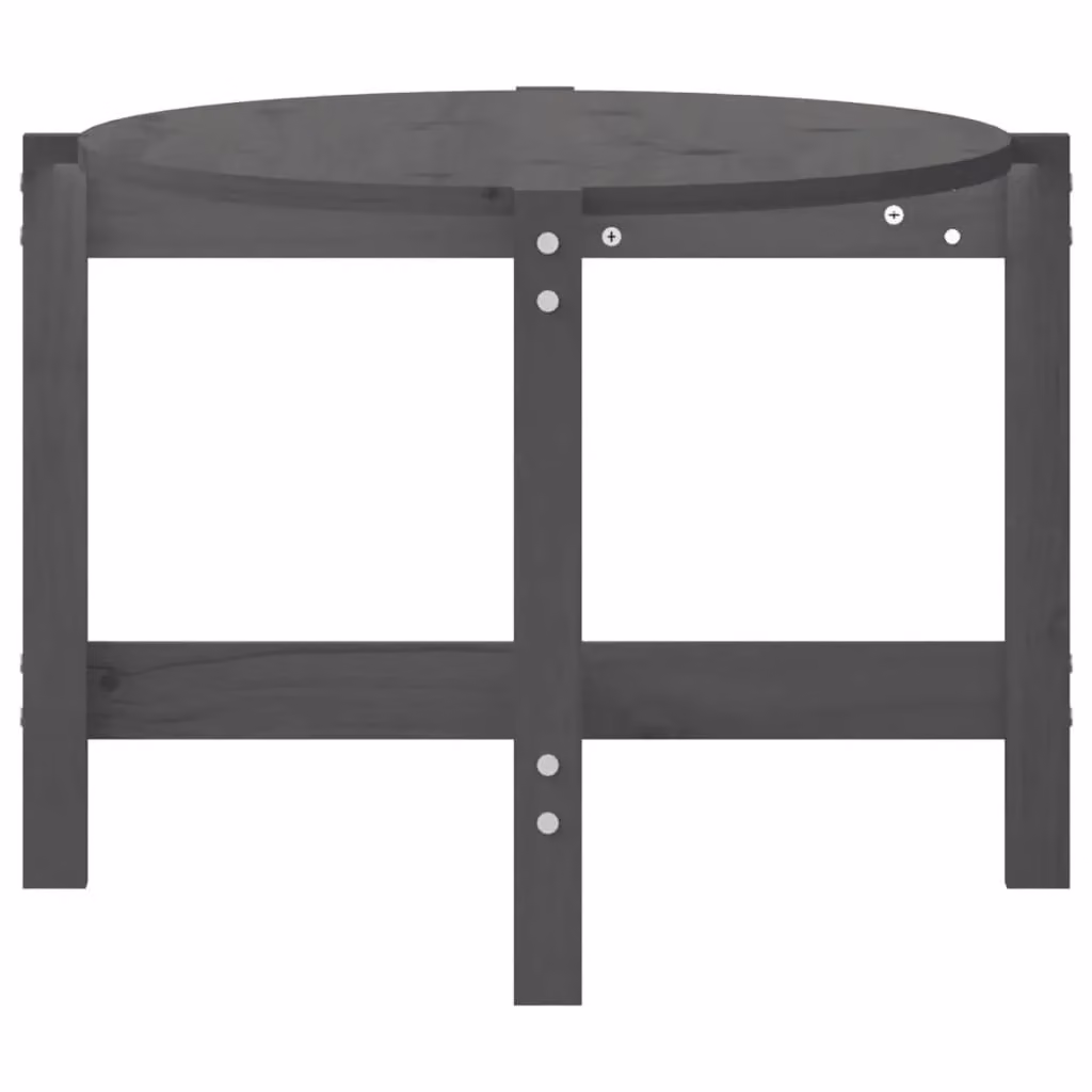 Berkfield Home Grey Rustic Solid Pine Coffee Table W/D/H: 118 x 63 x 45 cm – 3