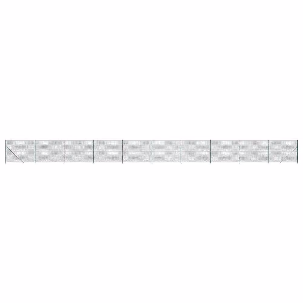 Berkfield Home Durable PVC-Coated Green Chain Link Fence with Flange, H: 1.6 m x W: 25 m – 2