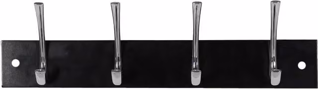 Decorails 4 Hook Rail in Black